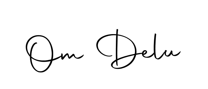 You should practise on your own different ways (Autography-DOLnW) to write your name (Om Delu) in signature. don't let someone else do it for you. Om Delu signature style 10 images and pictures png