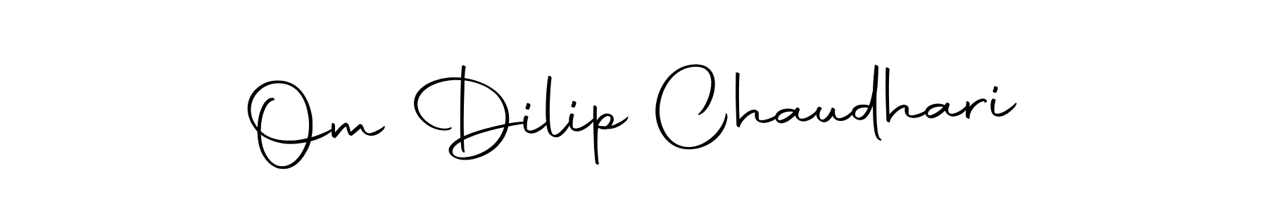 This is the best signature style for the Om Dilip Chaudhari name. Also you like these signature font (Autography-DOLnW). Mix name signature. Om Dilip Chaudhari signature style 10 images and pictures png