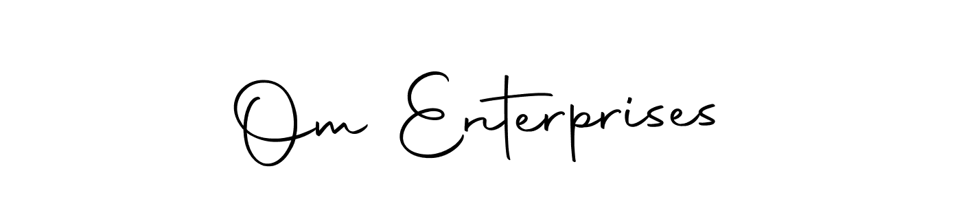 How to make Om Enterprises name signature. Use Autography-DOLnW style for creating short signs online. This is the latest handwritten sign. Om Enterprises signature style 10 images and pictures png