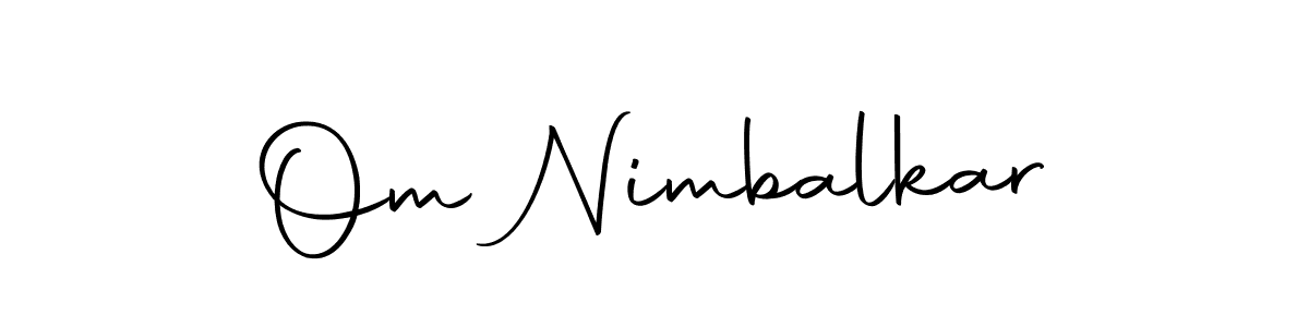 How to make Om Nimbalkar name signature. Use Autography-DOLnW style for creating short signs online. This is the latest handwritten sign. Om Nimbalkar signature style 10 images and pictures png
