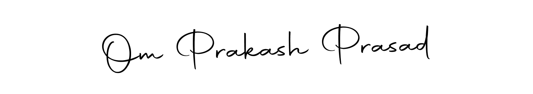 How to make Om Prakash Prasad name signature. Use Autography-DOLnW style for creating short signs online. This is the latest handwritten sign. Om Prakash Prasad signature style 10 images and pictures png