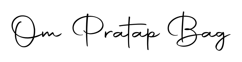 The Autography-DOLnW typeface gives name Om Pratap Bag a refined look. Suitable for certificates, diplomas, and official verification. Om Pratap Bag signature style 10 images and pictures png