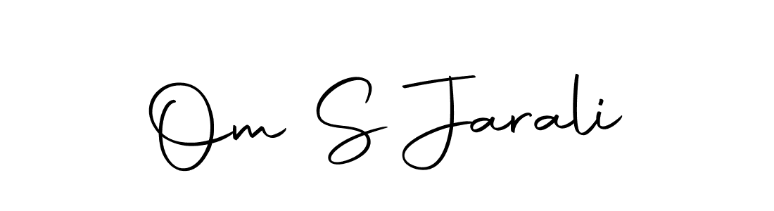 How to make Om S Jarali name signature. Use Autography-DOLnW style for creating short signs online. This is the latest handwritten sign. Om S Jarali signature style 10 images and pictures png