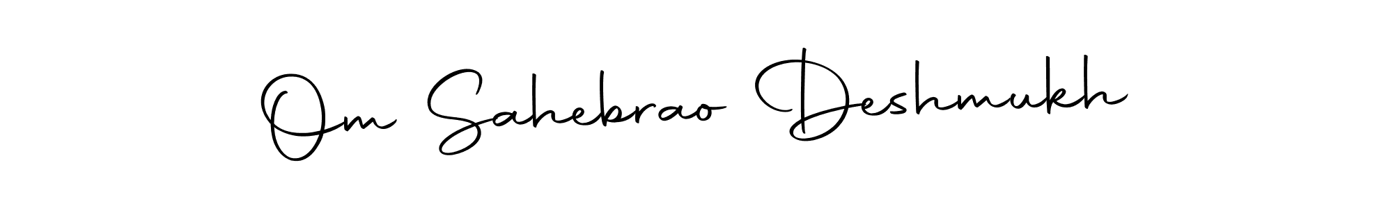 How to make Om Sahebrao Deshmukh name signature. Use Autography-DOLnW style for creating short signs online. This is the latest handwritten sign. Om Sahebrao Deshmukh signature style 10 images and pictures png