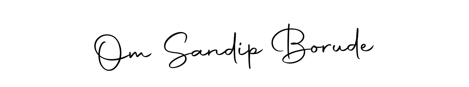 How to make Om Sandip Borude name signature. Use Autography-DOLnW style for creating short signs online. This is the latest handwritten sign. Om Sandip Borude signature style 10 images and pictures png