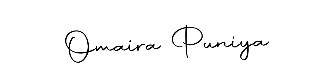 Design your own signature with our free online signature maker. With this signature software, you can create a handwritten (Autography-DOLnW) signature for name Omaira Puniya. Omaira Puniya signature style 10 images and pictures png