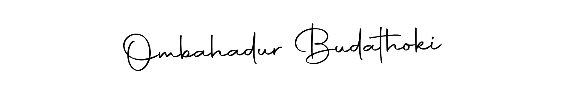 Make a beautiful signature design for name Ombahadur Budathoki. With this signature (Autography-DOLnW) style, you can create a handwritten signature for free. Ombahadur Budathoki signature style 10 images and pictures png