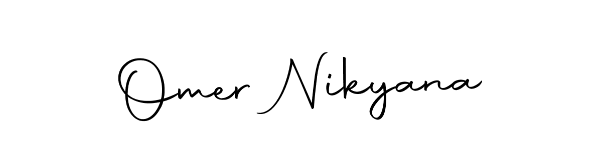 How to make Omer Nikyana name signature. Use Autography-DOLnW style for creating short signs online. This is the latest handwritten sign. Omer Nikyana signature style 10 images and pictures png
