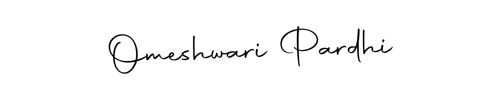 How to make Omeshwari Pardhi name signature. Use Autography-DOLnW style for creating short signs online. This is the latest handwritten sign. Omeshwari Pardhi signature style 10 images and pictures png