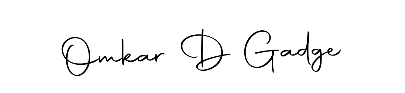 Create a beautiful signature design for name Omkar D Gadge. With this signature (Autography-DOLnW) fonts, you can make a handwritten signature for free. Omkar D Gadge signature style 10 images and pictures png