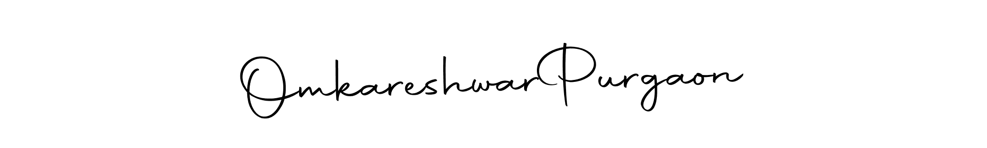 How to make Omkareshwar  Purgaon name signature. Use Autography-DOLnW style for creating short signs online. This is the latest handwritten sign. Omkareshwar  Purgaon signature style 10 images and pictures png