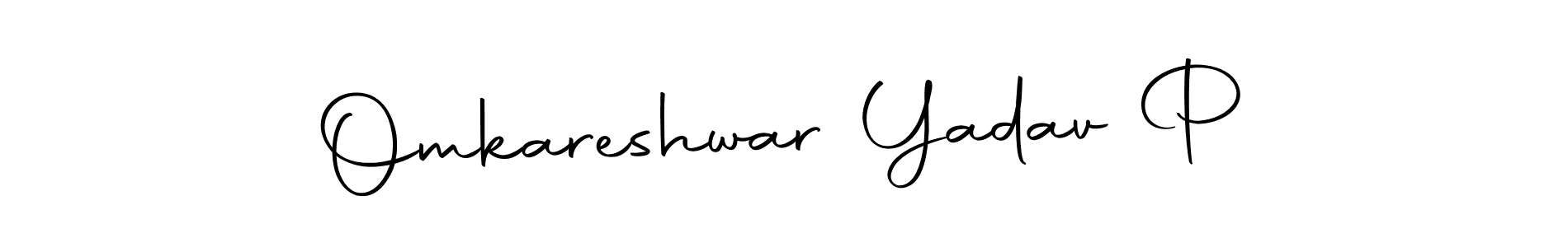 How to make Omkareshwar Yadav P name signature. Use Autography-DOLnW style for creating short signs online. This is the latest handwritten sign. Omkareshwar Yadav P signature style 10 images and pictures png
