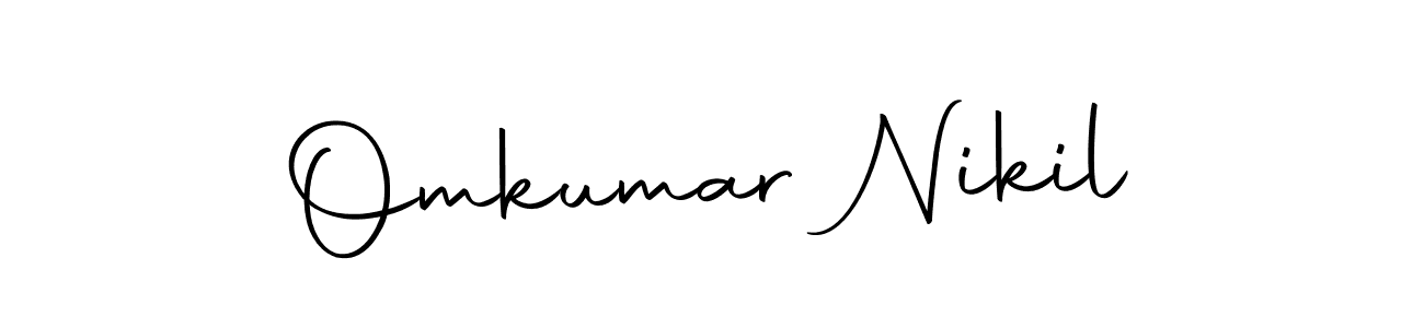 Omkumar Nikil stylish signature style. Best Handwritten Sign (Autography-DOLnW) for my name. Handwritten Signature Collection Ideas for my name Omkumar Nikil. Omkumar Nikil signature style 10 images and pictures png
