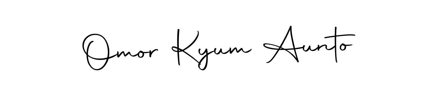 How to make Omor Kyum Aunto name signature. Use Autography-DOLnW style for creating short signs online. This is the latest handwritten sign. Omor Kyum Aunto signature style 10 images and pictures png
