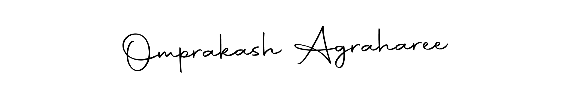 How to make Omprakash Agraharee name signature. Use Autography-DOLnW style for creating short signs online. This is the latest handwritten sign. Omprakash Agraharee signature style 10 images and pictures png