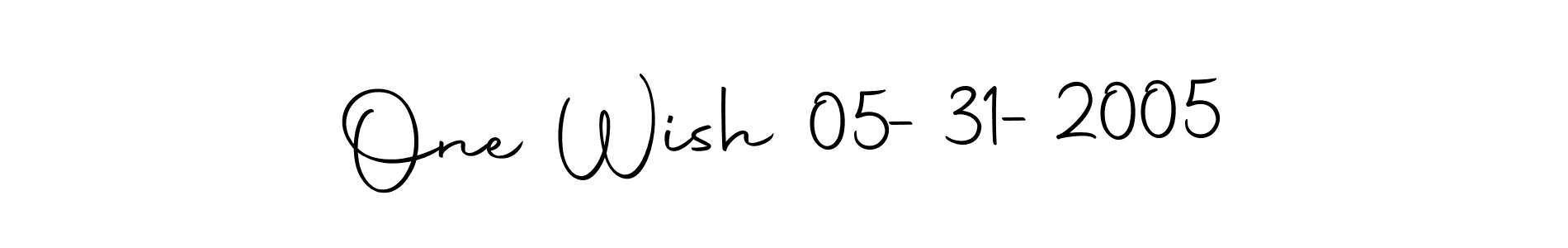 Use a signature maker to create a handwritten signature online. With this signature software, you can design (Autography-DOLnW) your own signature for name One Wish 05-31-2005. One Wish 05-31-2005 signature style 10 images and pictures png
