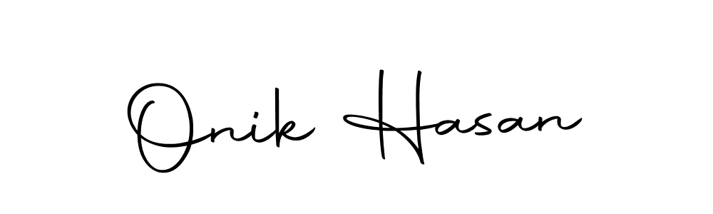 Create a beautiful signature design for name Onik Hasan. With this signature (Autography-DOLnW) fonts, you can make a handwritten signature for free. Onik Hasan signature style 10 images and pictures png