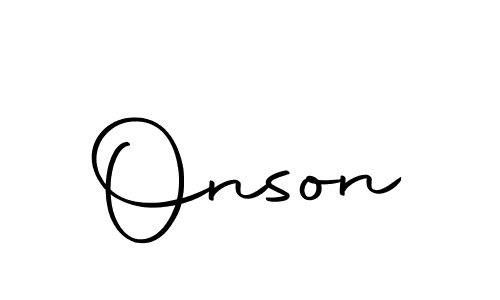 The best way (Autography-DOLnW) to make a short signature is to pick only two or three words in your name. The name Onson include a total of six letters. For converting this name. Onson signature style 10 images and pictures png
