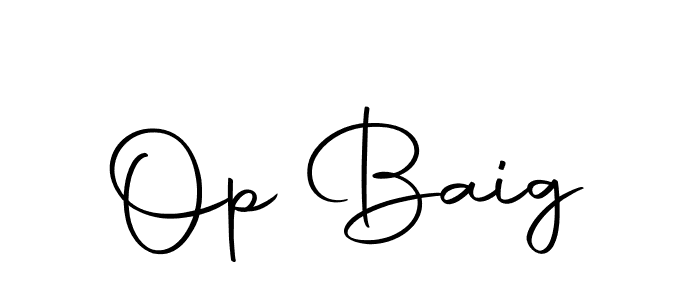 How to make Op Baig name signature. Use Autography-DOLnW style for creating short signs online. This is the latest handwritten sign. Op Baig signature style 10 images and pictures png