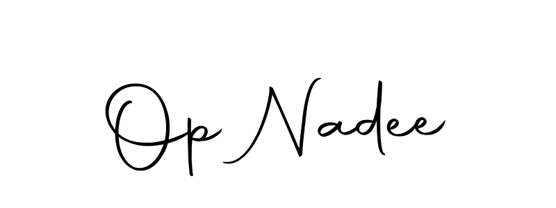 if you are searching for the best signature style for your name Op Nadee. so please give up your signature search. here we have designed multiple signature styles  using Autography-DOLnW. Op Nadee signature style 10 images and pictures png