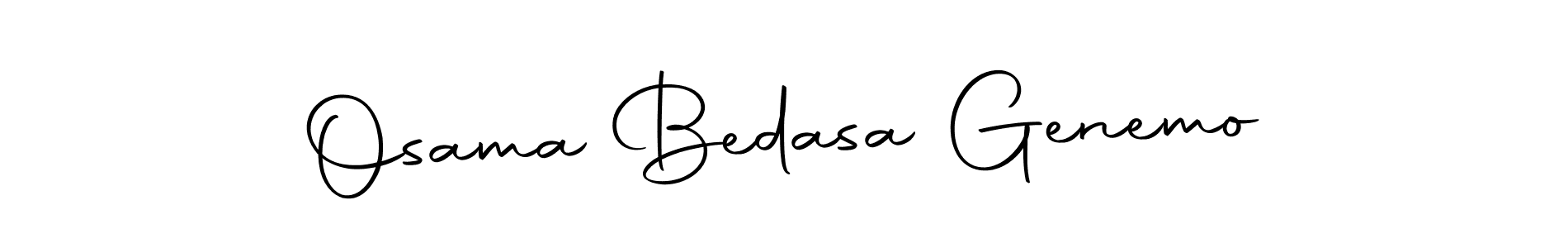How to make Osama Bedasa Genemo name signature. Use Autography-DOLnW style for creating short signs online. This is the latest handwritten sign. Osama Bedasa Genemo signature style 10 images and pictures png