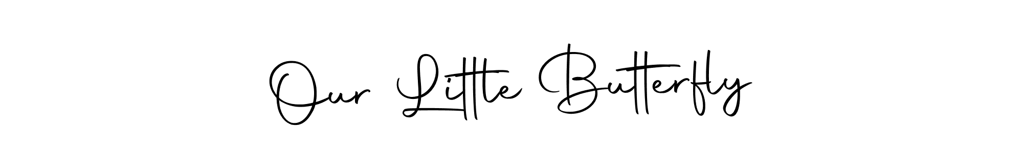 How to make Our Little Butterfly name signature. Use Autography-DOLnW style for creating short signs online. This is the latest handwritten sign. Our Little Butterfly signature style 10 images and pictures png