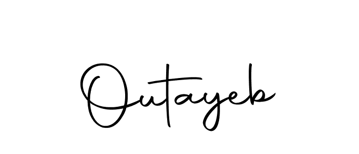 Outayeb stylish signature style. Best Handwritten Sign (Autography-DOLnW) for my name. Handwritten Signature Collection Ideas for my name Outayeb. Outayeb signature style 10 images and pictures png