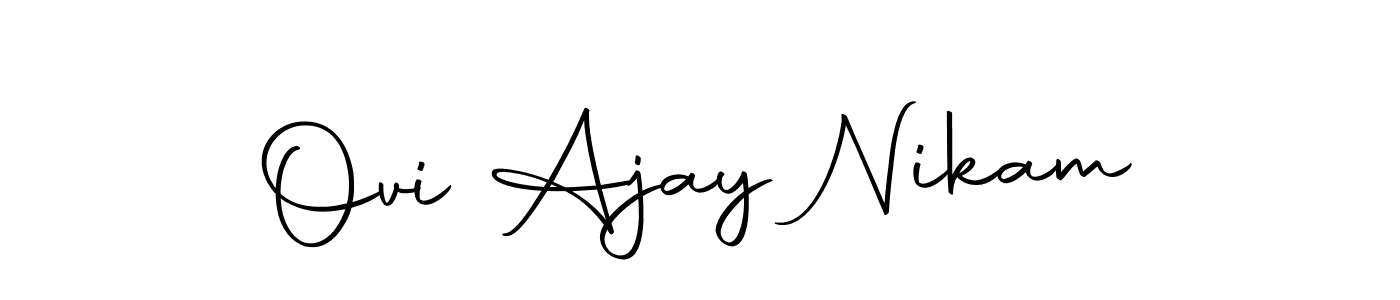 Here are the top 10 professional signature styles for the name Ovi Ajay Nikam. These are the best autograph styles you can use for your name. Ovi Ajay Nikam signature style 10 images and pictures png