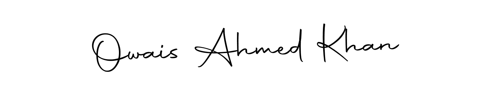 How to make Owais Ahmed Khan name signature. Use Autography-DOLnW style for creating short signs online. This is the latest handwritten sign. Owais Ahmed Khan signature style 10 images and pictures png