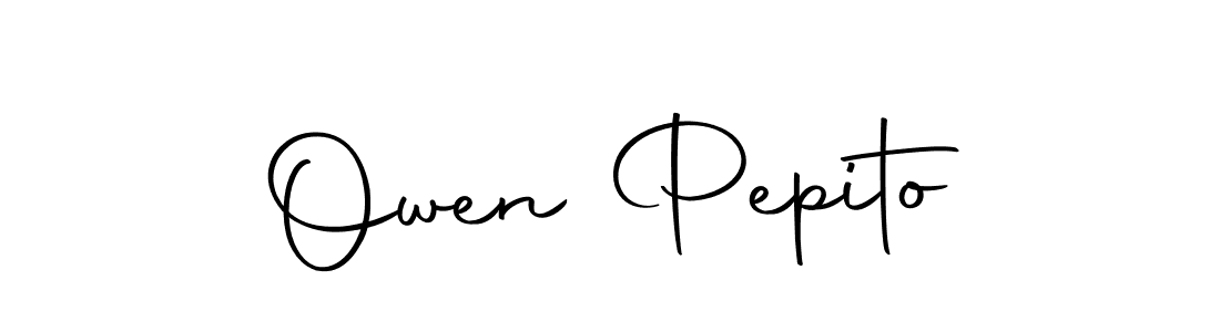 How to make Owen Pepito name signature. Use Autography-DOLnW style for creating short signs online. This is the latest handwritten sign. Owen Pepito signature style 10 images and pictures png