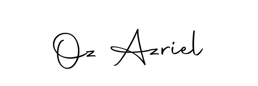 How to make Oz Azriel name signature. Use Autography-DOLnW style for creating short signs online. This is the latest handwritten sign. Oz Azriel signature style 10 images and pictures png