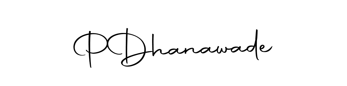 Use a signature maker to create a handwritten signature online. With this signature software, you can design (Autography-DOLnW) your own signature for name P  Dhanawade. P  Dhanawade signature style 10 images and pictures png