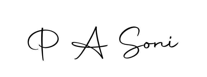 The best way (Autography-DOLnW) to make a short signature is to pick only two or three words in your name. The name P A Soni include a total of six letters. For converting this name. P A Soni signature style 10 images and pictures png