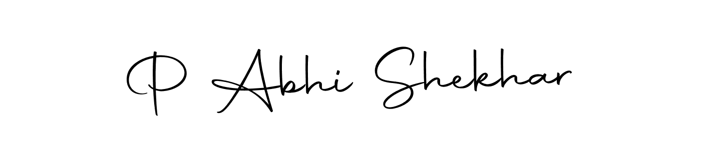 Create a beautiful signature design for name P Abhi Shekhar. With this signature (Autography-DOLnW) fonts, you can make a handwritten signature for free. P Abhi Shekhar signature style 10 images and pictures png