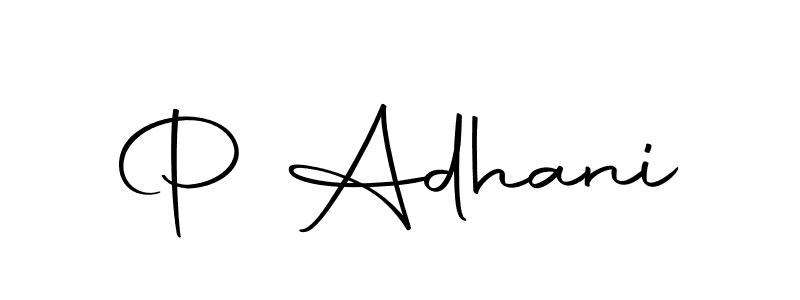 How to make P Adhani signature? Autography-DOLnW is a professional autograph style. Create handwritten signature for P Adhani name. P Adhani signature style 10 images and pictures png