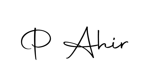 The best way (Autography-DOLnW) to make a short signature is to pick only two or three words in your name. The name P Ahir include a total of six letters. For converting this name. P Ahir signature style 10 images and pictures png