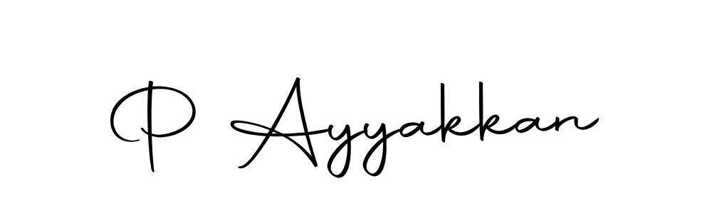 How to make P Ayyakkan name signature. Use Autography-DOLnW style for creating short signs online. This is the latest handwritten sign. P Ayyakkan signature style 10 images and pictures png