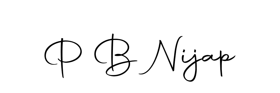 How to make P B Nijap name signature. Use Autography-DOLnW style for creating short signs online. This is the latest handwritten sign. P B Nijap signature style 10 images and pictures png