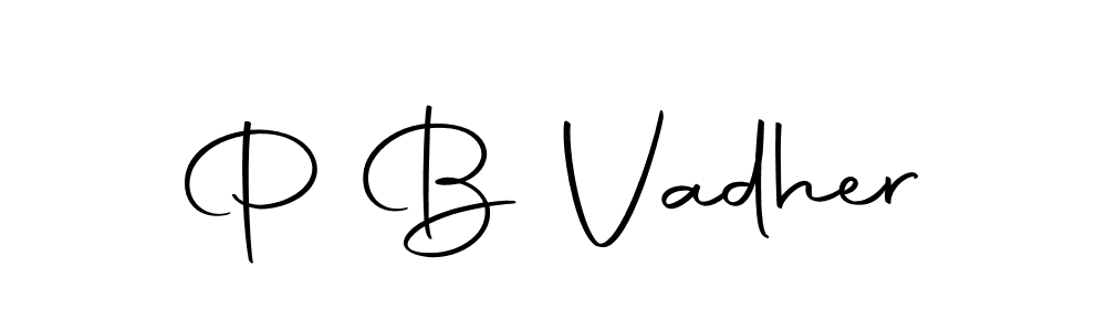 Also we have P B Vadher name is the best signature style. Create professional handwritten signature collection using Autography-DOLnW autograph style. P B Vadher signature style 10 images and pictures png
