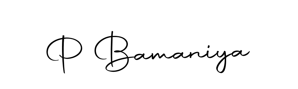 How to make P Bamaniya signature? Autography-DOLnW is a professional autograph style. Create handwritten signature for P Bamaniya name. P Bamaniya signature style 10 images and pictures png