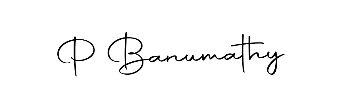 Create a beautiful signature design for name P Banumathy. With this signature (Autography-DOLnW) fonts, you can make a handwritten signature for free. P Banumathy signature style 10 images and pictures png