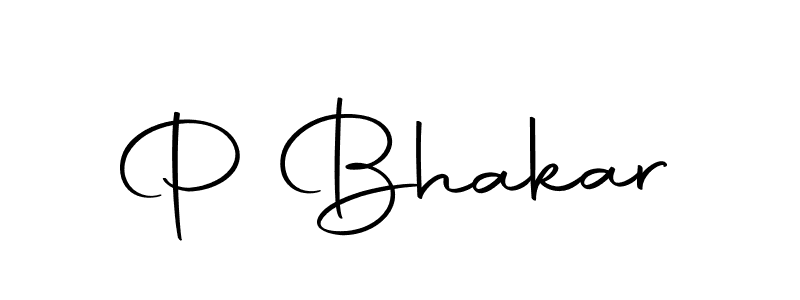 Create a beautiful signature design for name P Bhakar. With this signature (Autography-DOLnW) fonts, you can make a handwritten signature for free. P Bhakar signature style 10 images and pictures png
