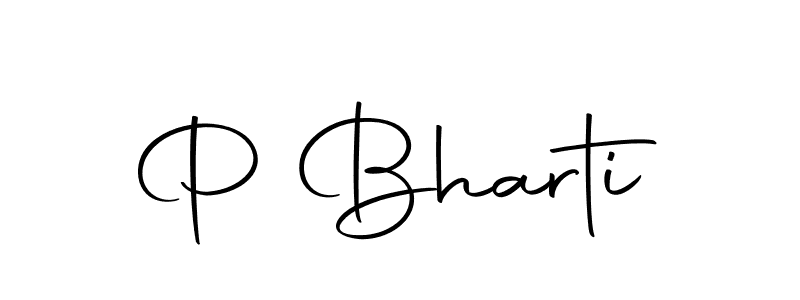 How to make P Bharti name signature. Use Autography-DOLnW style for creating short signs online. This is the latest handwritten sign. P Bharti signature style 10 images and pictures png