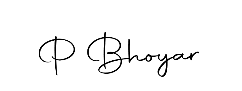 How to make P Bhoyar name signature. Use Autography-DOLnW style for creating short signs online. This is the latest handwritten sign. P Bhoyar signature style 10 images and pictures png
