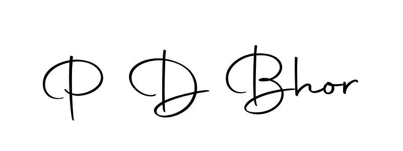How to make P D Bhor name signature. Use Autography-DOLnW style for creating short signs online. This is the latest handwritten sign. P D Bhor signature style 10 images and pictures png