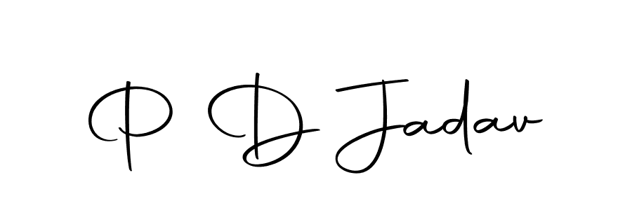 Design your own signature with our free online signature maker. With this signature software, you can create a handwritten (Autography-DOLnW) signature for name P D Jadav. P D Jadav signature style 10 images and pictures png