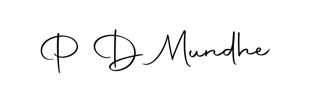 Make a beautiful signature design for name P D Mundhe. With this signature (Autography-DOLnW) style, you can create a handwritten signature for free. P D Mundhe signature style 10 images and pictures png