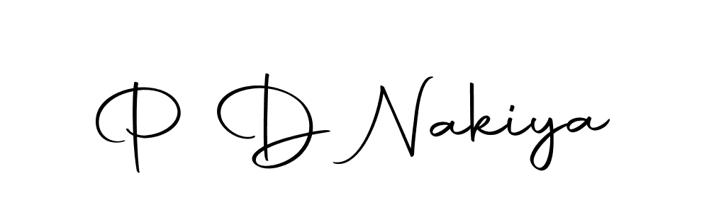 Create a beautiful signature design for name P D Nakiya. With this signature (Autography-DOLnW) fonts, you can make a handwritten signature for free. P D Nakiya signature style 10 images and pictures png