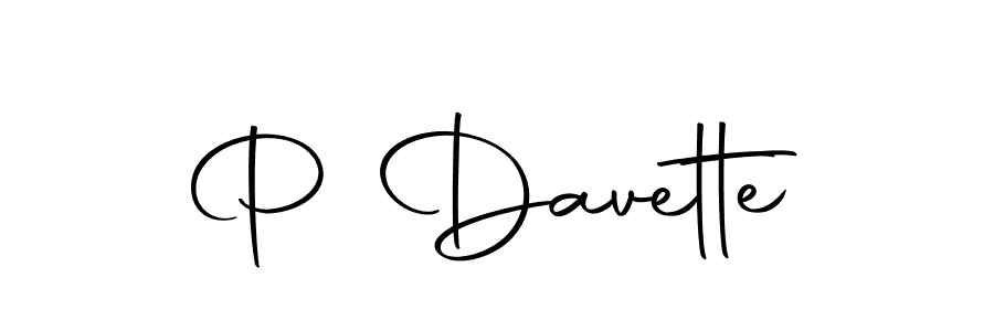 You should practise on your own different ways (Autography-DOLnW) to write your name (P Davette) in signature. don't let someone else do it for you. P Davette signature style 10 images and pictures png