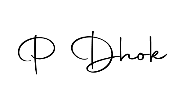 Make a beautiful signature design for name P Dhok. With this signature (Autography-DOLnW) style, you can create a handwritten signature for free. P Dhok signature style 10 images and pictures png